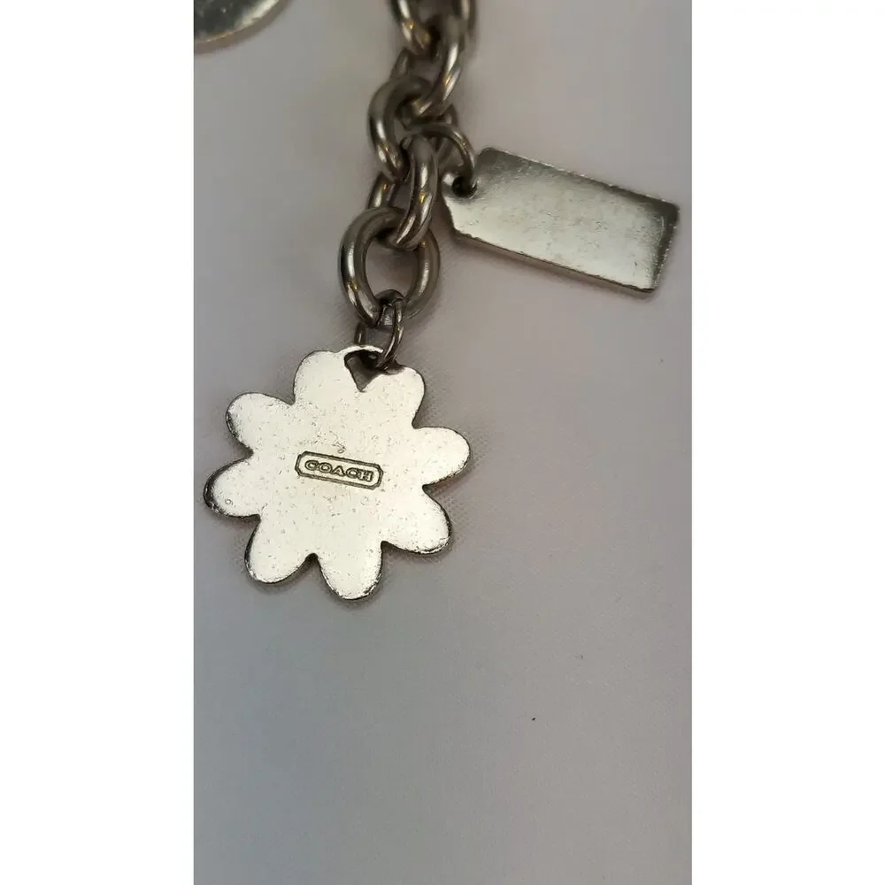Coach Daisy Butterfly Watermelon Purse Tag Chain Keychain Ring